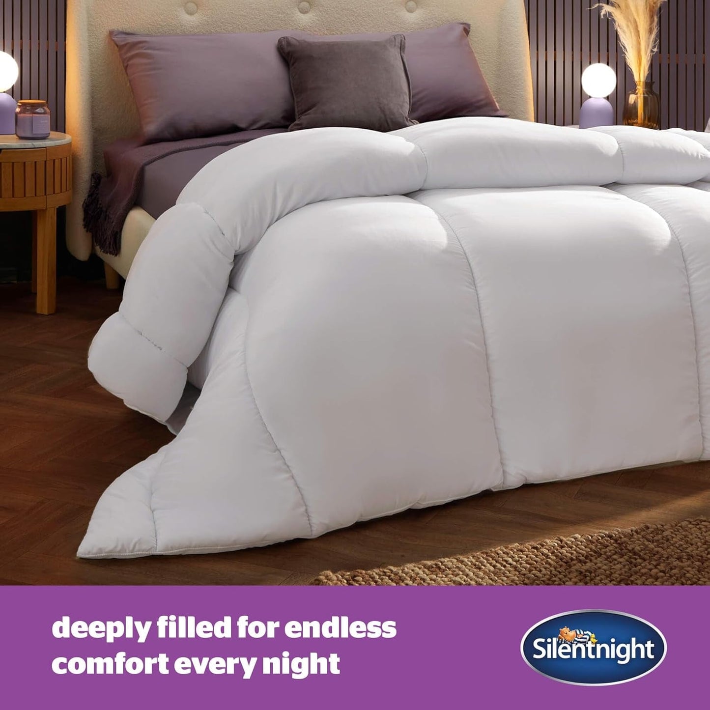 Silentnight Deep Sleep Steppdecke, weiß, Mikrofaser, weiß, Einzelbett Steppdecken und Steppdecken Naty Shop