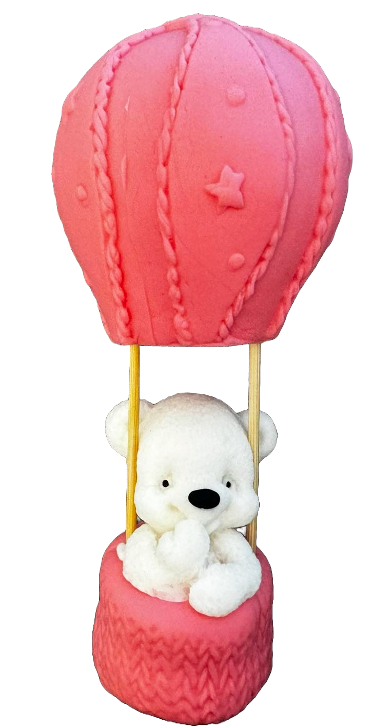 Essbare Zuckerdekoration, Bär im Ballon. Dekorationen von Sugar Paste Naty Shop
