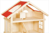 51957 Puppenhaus aus Holz, 65 x 35 x 87,5 cm – großes Puppenhaus aus Holz, 3 Etagen, offenes Design, rotes Dach, Treppe und Balkon für kreatives Rollenspiel, Puppenhaus-Spielwelt
