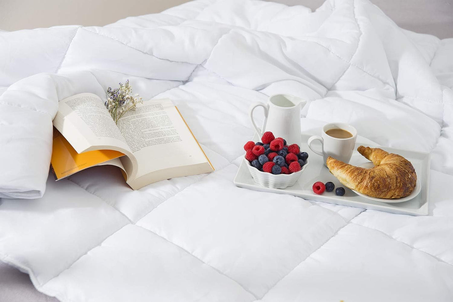 Steppdecke 200 x 200 cm Sommerdecke Oekotex 100 Mikrofaser waschbare weiße Steppdecke Steppdecken und Steppdecken Naty Shop