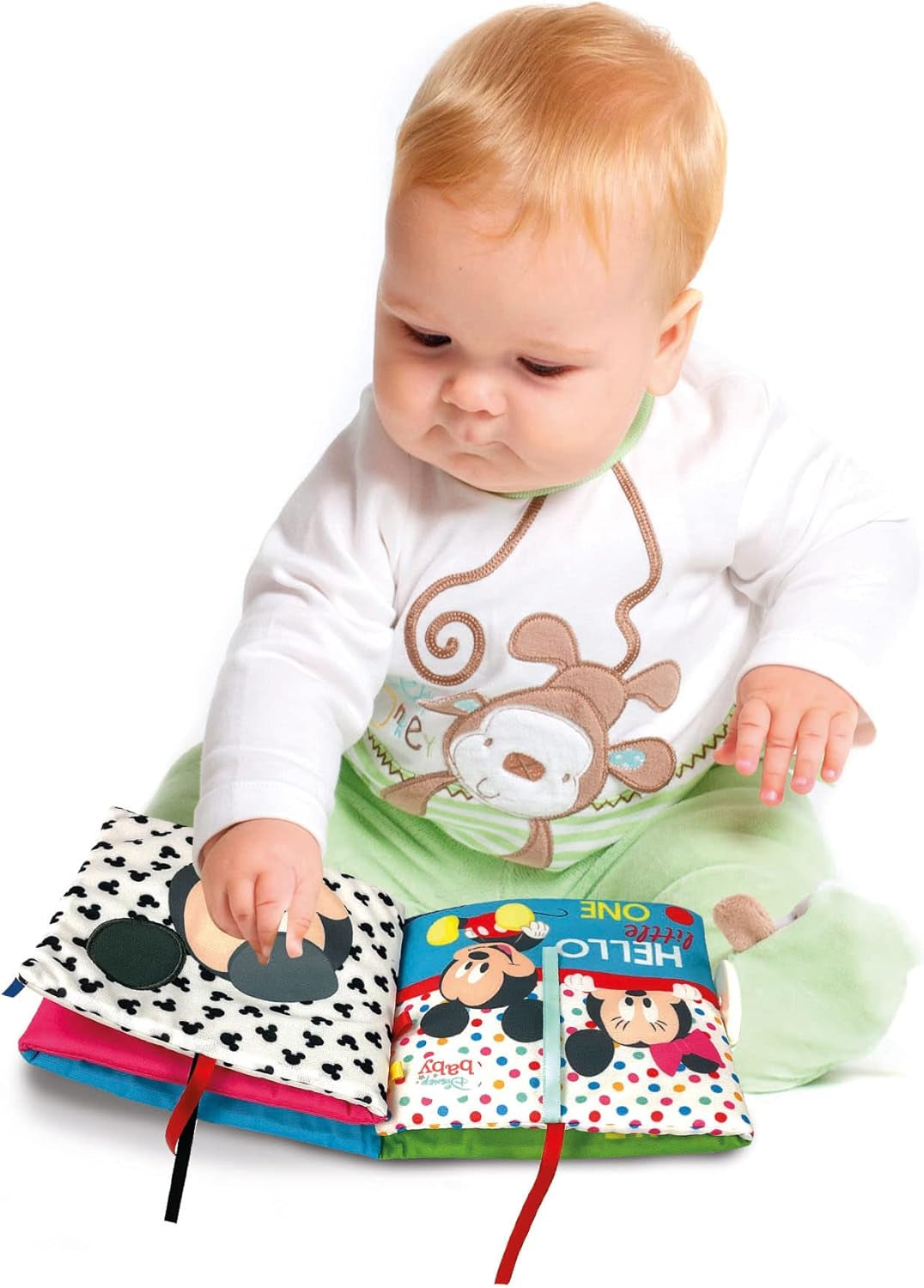 Clementoni 17721 Disney Baby – Stoffbuch, vielseitiges Baby-Reisespielzeug, knisterndes und quietschendes Bilderbuch für Neugeborene ab 0 Monaten. Babyspielzeug Naty Shop
