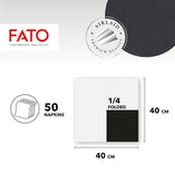 Fato - Trockene Papierservietten, Airlaid, Stoffeffekt, Packung mit 50 Servietten, Größe 40X40 in 4 gefaltet, Farbe Schwarz