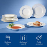 Villeroy & Boch Wonderful World 12-teiliges Geschirrset, spülmaschinen- und mikrowellengeeignet, weiß, Teller, Geschirr, Porzellan, Speiseteller, Set, modernes Geschirrset, Premium-Porzellan