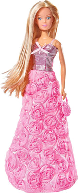 Simba 105739003 - Steffi Love Princess Gala Fashion, 2-fach sortiert, es wird nur EIN Artikel geliefert, Spielpuppe als Prinzessin im traumhaften Rosenkleid mit Handtasche, 29cm, ab 3 Jahre