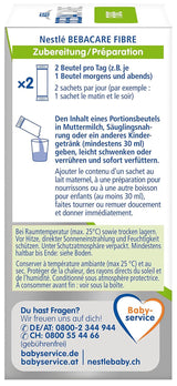 BEBACARE FIBER glutenfreies Nahrungsergänzungsmittel für eine schonende Verdauung, Nahrungsergänzungsmittel für Babys ab der Geburt und Kleinkinder, 1x (20 x 2,2g)