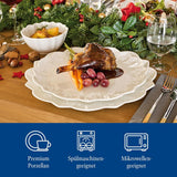 Villeroy & Boch Toy's Delight Royal Classic 12-teiliges Geschirrset, spülmaschinen- und mikrowellengeeignet, weiß, Teller, 4-Personen-Geschirrset, Weihnachtsgeschirr, Spielzeug, Premium-Porzellan