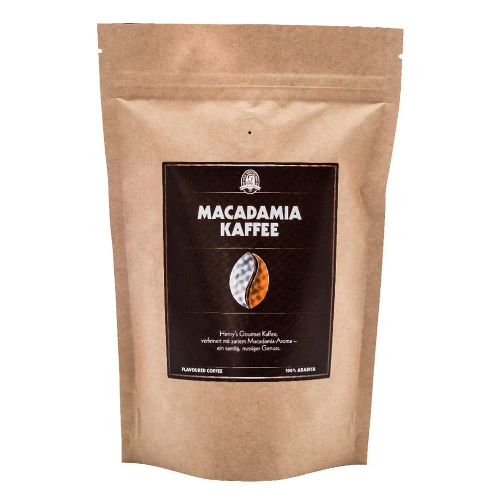 Henry's Macadamia-Kaffee 1000 g – unser raffinierter Gourmet-Kaffee mit den feinsten Aromen – handwerklich geröstet – Premium-Kaffeebohnen