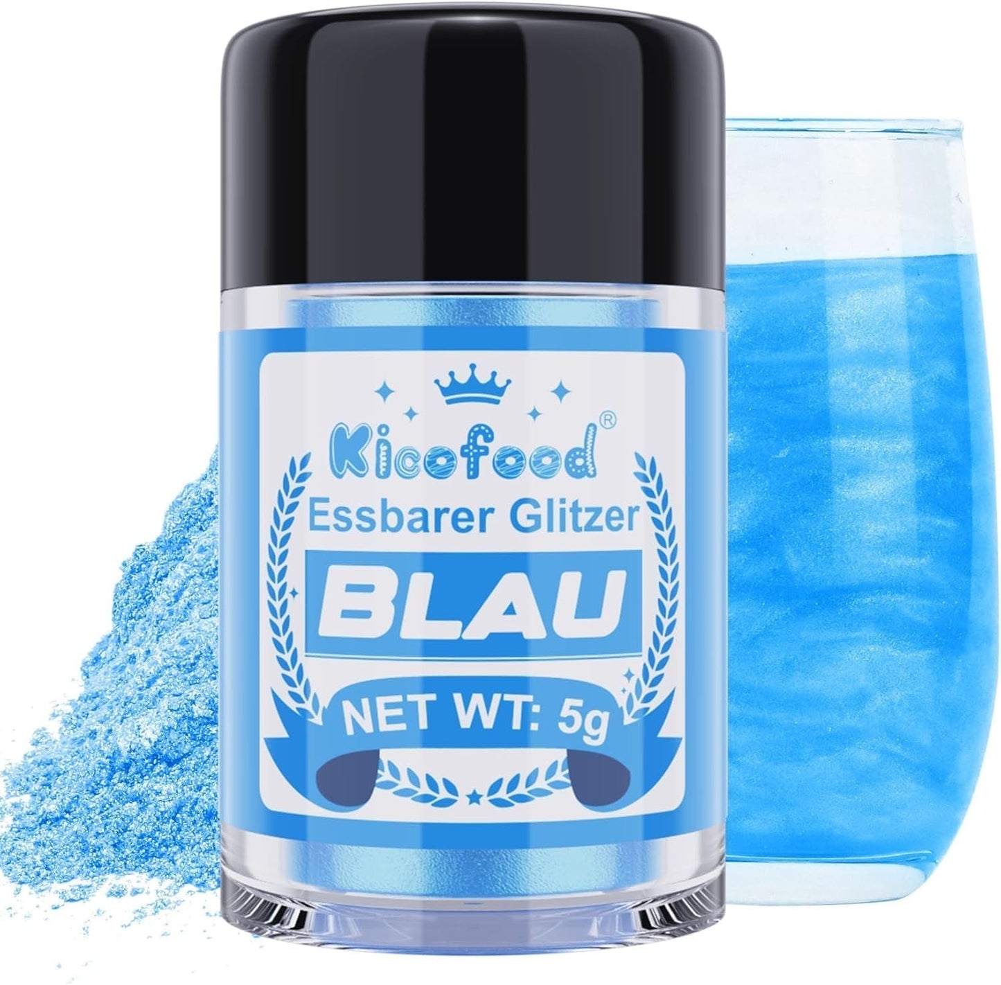 Kicofood, essbarer Glitzer, 5 Gramm, verschiedene Farben Glitter Naty Shop Blue
