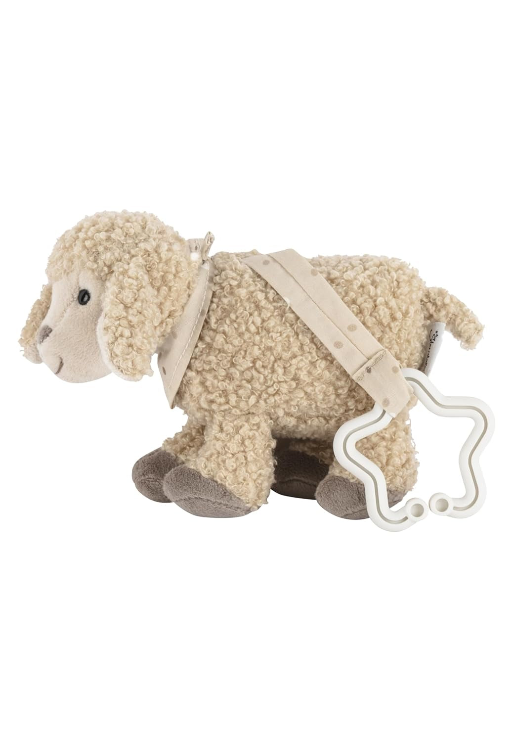 Sterntaler Flocke-Schaf-Spielzeug-Anhänger – weiches Stoff-Kinderwagen-Spielzeug – Baby-Hängespielzeug – Sandfarbe, sternförmige Aufhängung, Spielbogen-Anhänger, Bebe Toys Naty Shop