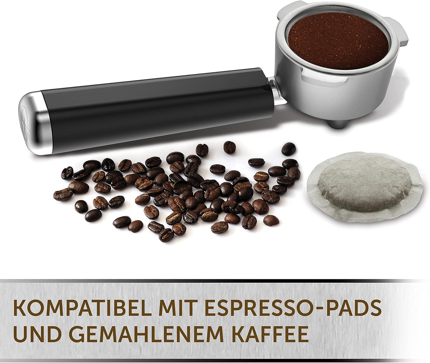 Espresso Breville Prima Latte II | Latte- und Cappuccino-Maschine | Professionelle Pumpe mit 15 bar und Milchaufschäumer | Silber [VCF108X]