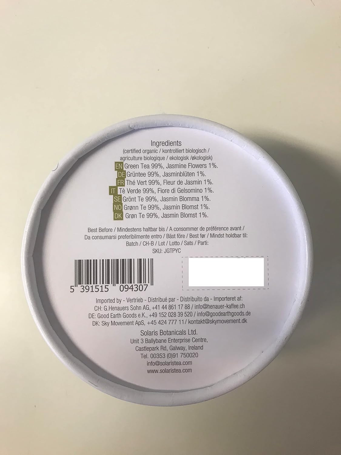Bio-Jasmin-Grüntee, 15 Seidenteebeutel, 1 Packung (1 x 30 g)