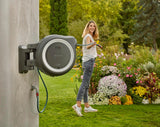 Gardena PowerRoll XXL Solo Akku-Wandschlauchbox: Automatischer Schlauchaufroller mit 40 m Gartenschlauch, Schlauchführung und RollControl, batteriebetrieben, UV- und frostbeständig (18647-55)