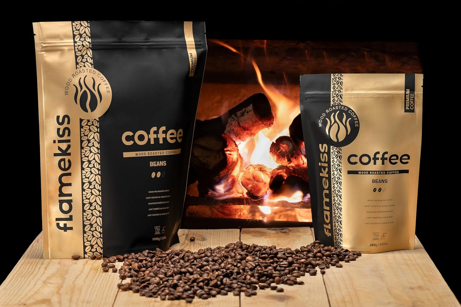 Kaffeebohnen 1 kg – Hochwertige Arabica- und Robusta-Espressobohnen, handgeröstet über einem Holzfeuer für ein reichhaltiges und aromatisches Kaffeeerlebnis aus ganzen Bohnen