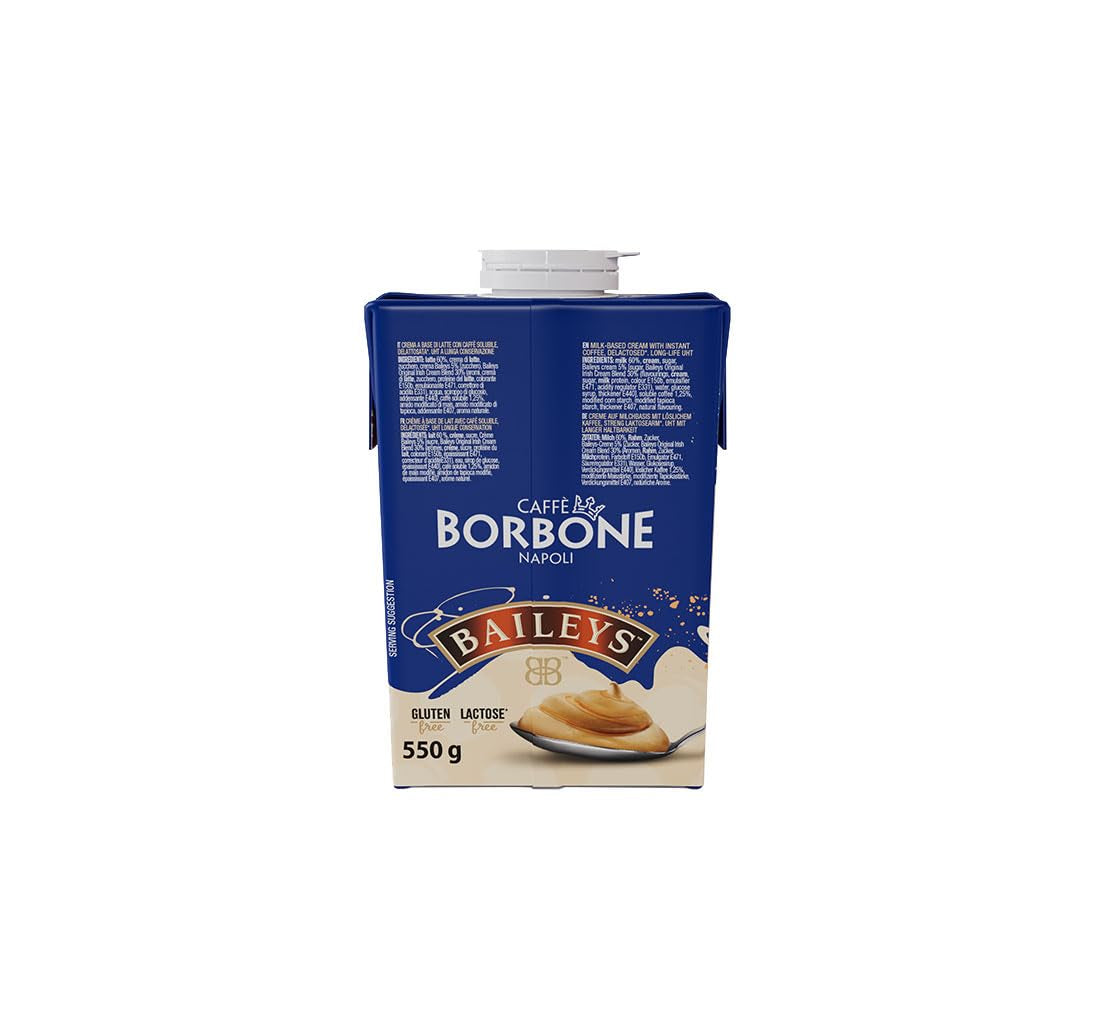 Caffè Borbone Baileys Kaffeecreme – Creme auf Milchbasis mit laktosefreiem, löslichem Kaffee, mit Baileys – laktose- und glutenfrei – 550-Gramm-Kartonpackung