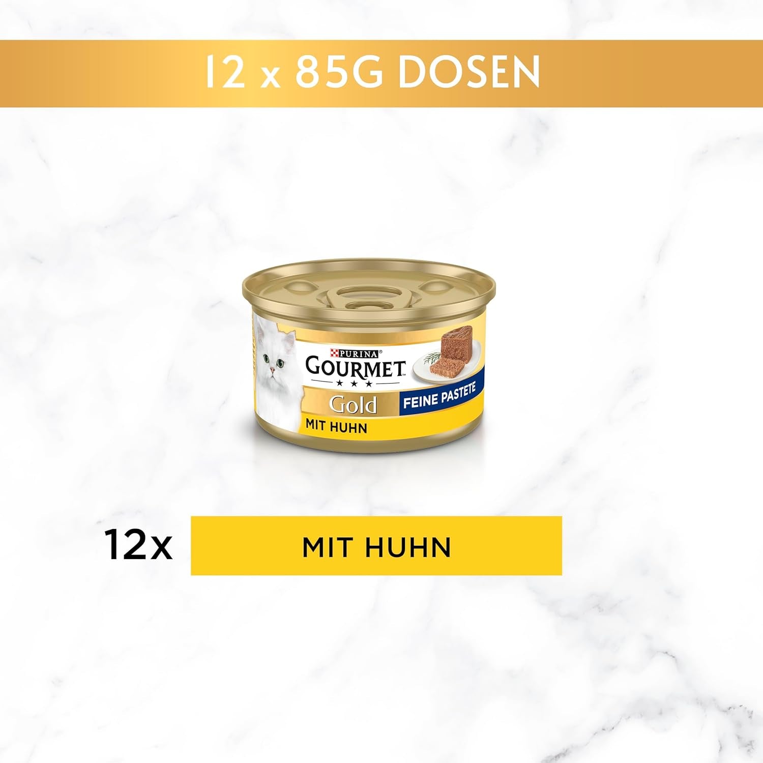 Gourmet Gold Fine Paste Katzenfutter nass, mit Huhn, 12er Pack (12 x 85g)