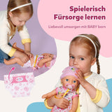 BABY Born Lena (Mädchen) – Babypuppe 36 cm – 7 Funktionen, inklusive Zubehör und Matratze – Funktioniert komplett ohne Batterien – Geeignet für Kleinkinder ab 1 Jahr