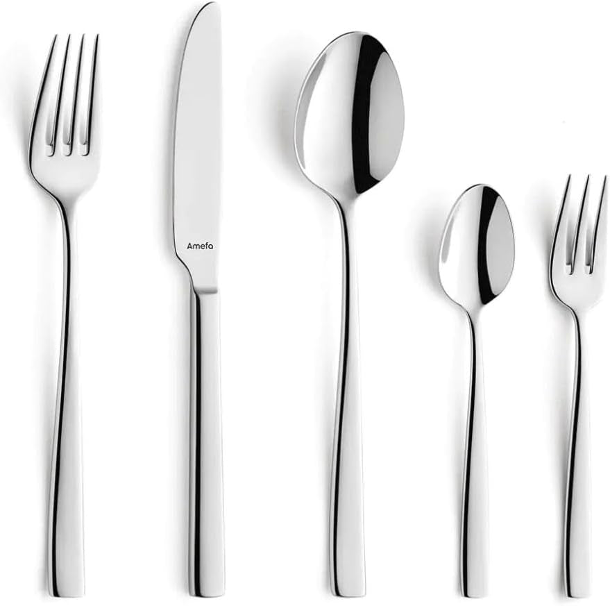 Amefa Satina Besteckset in 60 Teilen, für 12 Personen, Safe Kitchen Naty Shop Fresh 30-Teilig