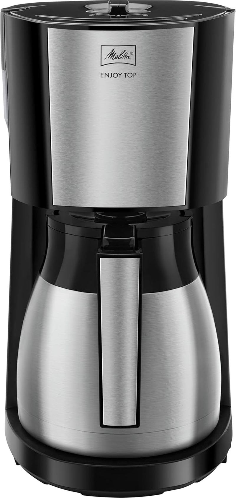 Melitta Enjoy Top Therm – Espressomaschine mit Filter und Thermokaraffe aus Edelstahl, für bis zu 10 Tassen Kaffee, Schwarz/Edelstahl