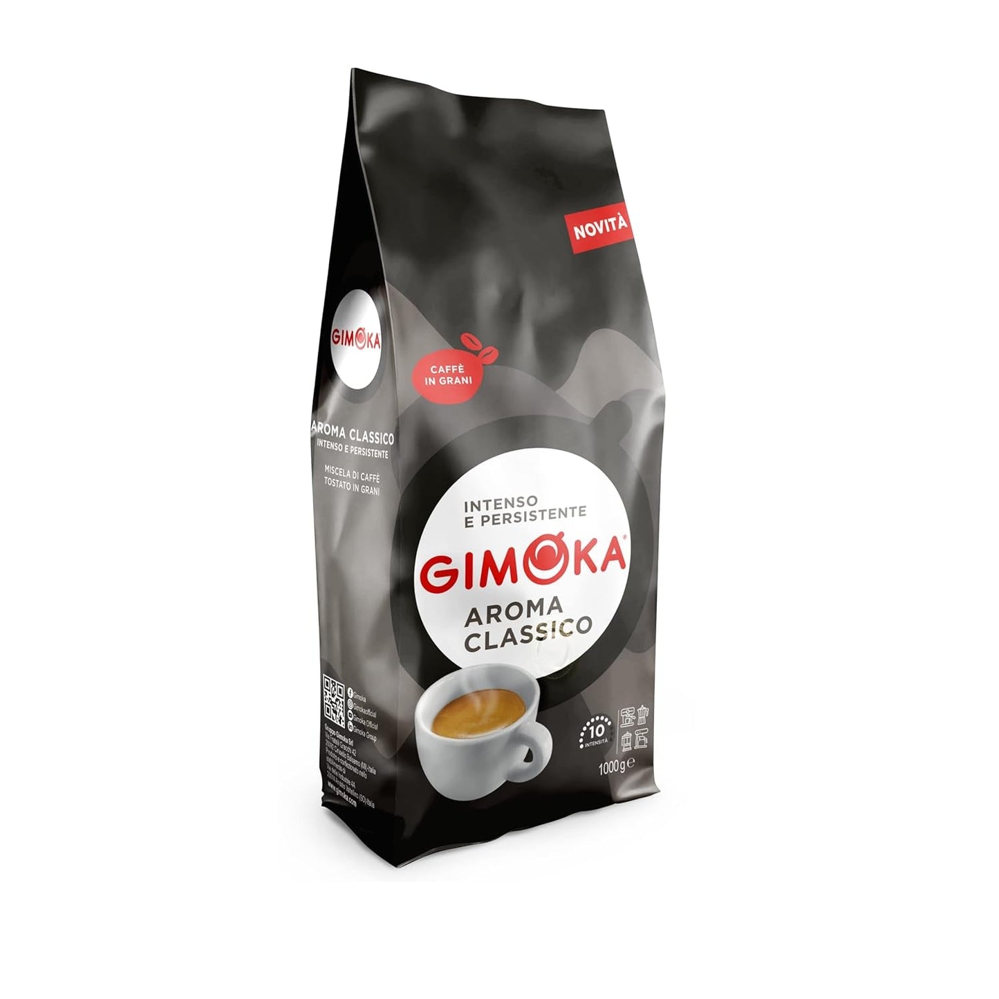 Gimoka – Kaffeebohnen – 1 kg – klassische Mischung – Intensität 10 – hergestellt in Italien – 1 kg Packung