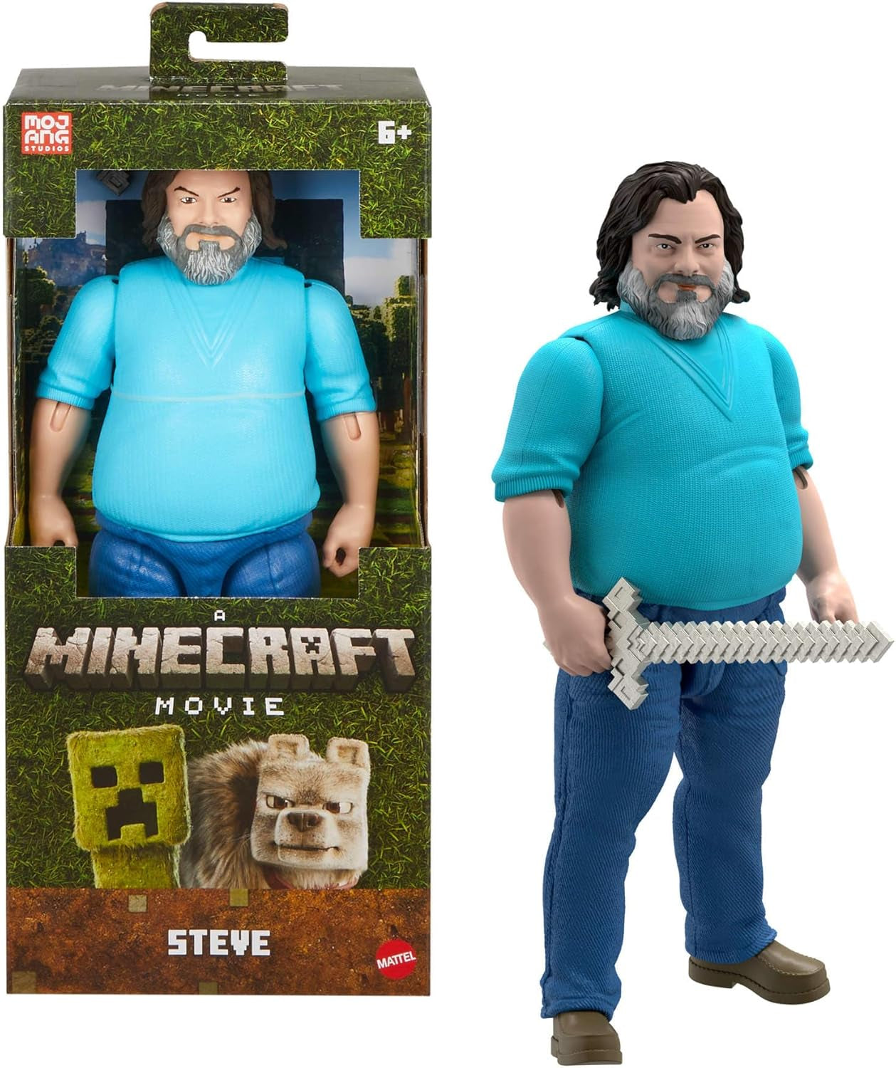 Mattel Minecraft Story-Set mit 4 Actionfiguren und 3 Zubehörteilen Encounters In The Overworld Set Minecraft-Filminspiriertes Sammelspielzeug JFR70 Actionfiguren Naty Shop Steve