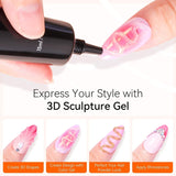 Makartt 3D Nail Art Gel – Strass-Klebegel 15 g für Nagel-Schlüsselanhänger, multifunktionales Nagelskulptur-Gel für DIY-Nageldesign, Nagelskulptur-Nagelmodellierung zu Hause (transparent)