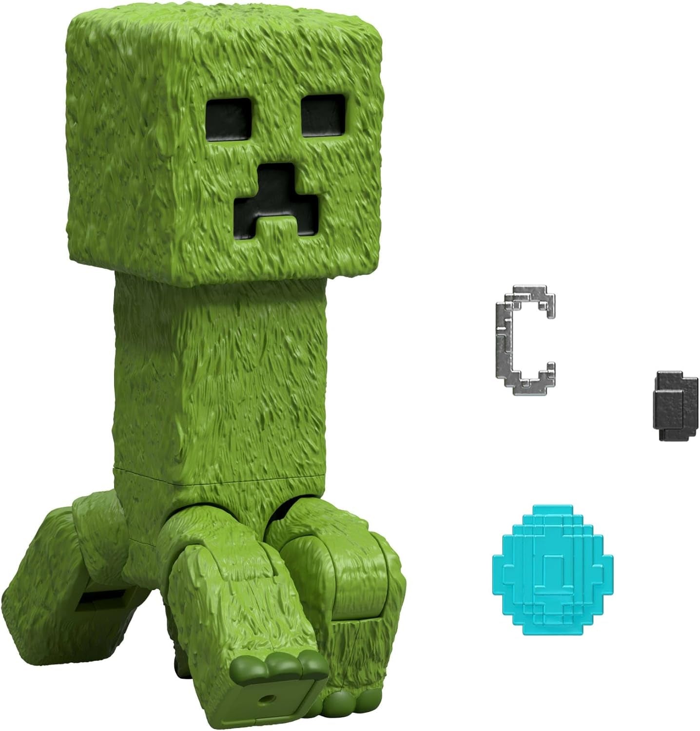 Mattel Minecraft Story-Set mit 4 Actionfiguren und 3 Zubehörteilen. Encounters In The Overworld Set, vom Minecraft-Film inspiriertes Sammelspielzeug JFR70 Actionfiguren Naty Shop Creeper