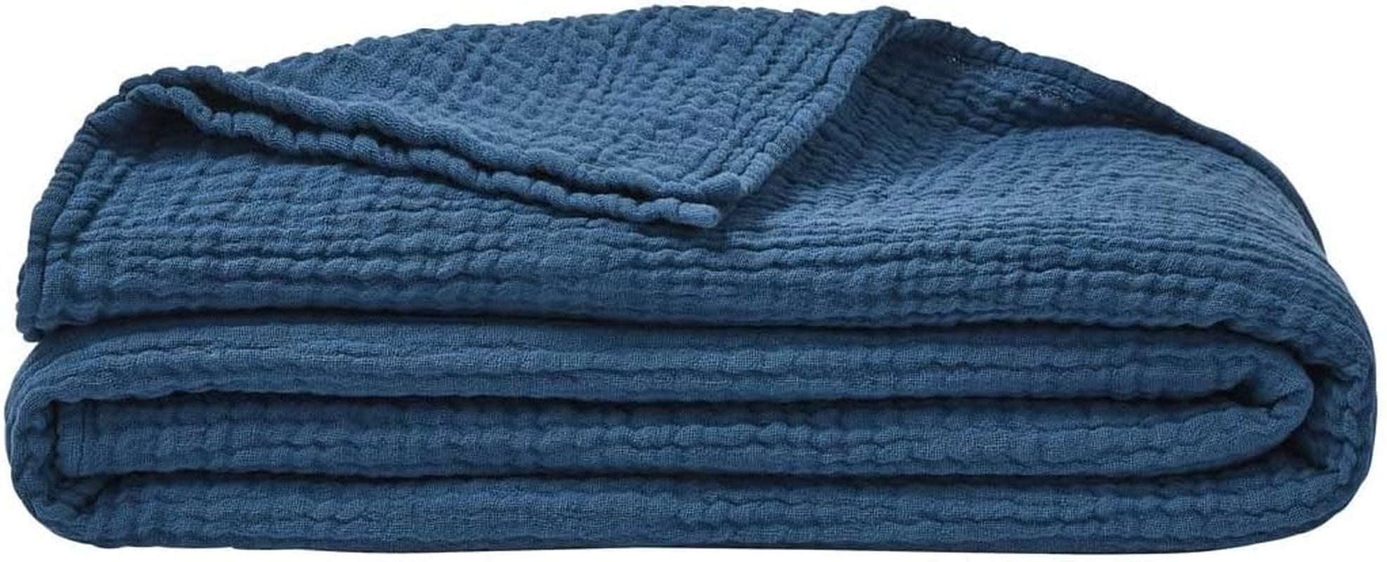 ESSIX Plaid, einfarbig, aus Baumwollgaze, Jazzy, 130 x 170 cm Steppdecken und Steppdecken Naty Shop Blau – Petrol