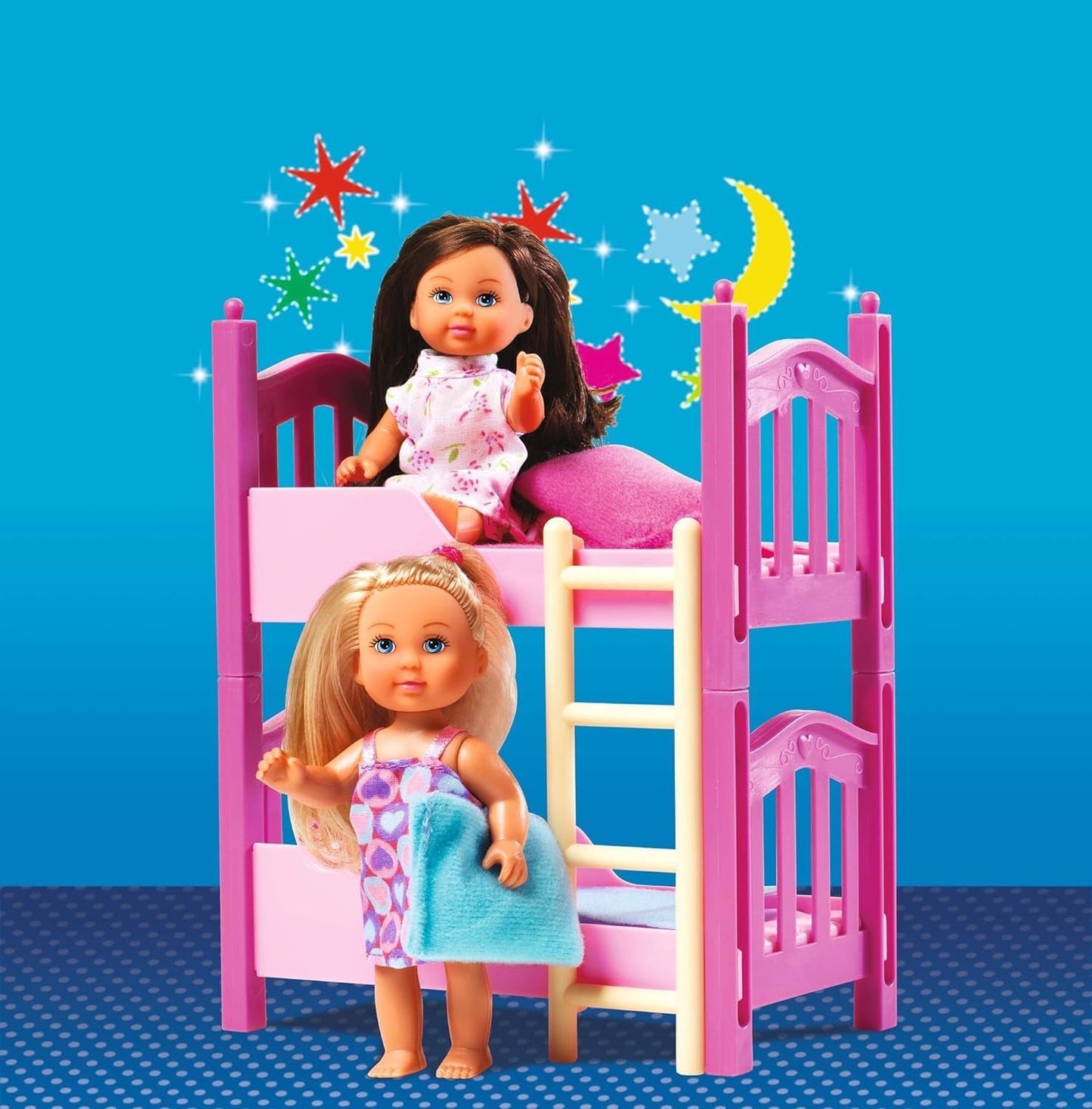 Simba 108178046 105733847 - Evi Love 2 Etagenbett / mit zwei Evi-Puppen / mit Etagenbett / inklusive Zubehör / Ankleidepuppe / 12 cm, für Kinder ab 3 Jahren