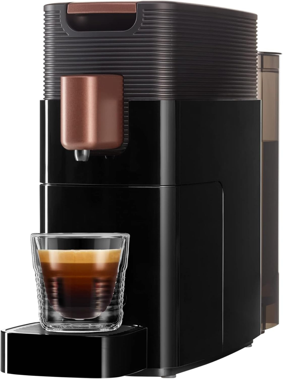 Espressomaschine mit K-FEE ONE Kapseln für Kaffee, Tee und Kakao | Kompakter Espresso | Schnelles Aufheizen | 0,8 l Wassertank | 19 Takte | Schwarzes Kupfer | Stiftung Warentest 2023 Testsieger