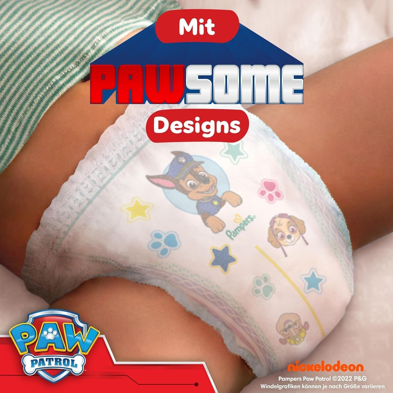 Pampers Baby Dry Pants Diaper Patrol Puppy Edition, Größe 5, 160 Windeln, 11 kg - 17 kg, 360°-Verstellung mit Stopp- und Schutzsystem
