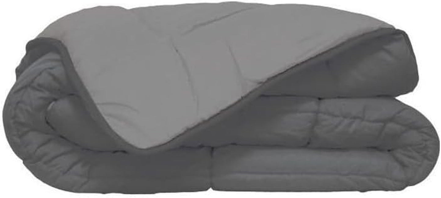 Poyet Motte Waschbare Steppdecke mit festem Bezug – 140 x 200 cm – Petrolblau/Mastixbeige Steppdecken und Steppdecken Naty Shop Stahl/Silber 200 x 200 x 1 cm