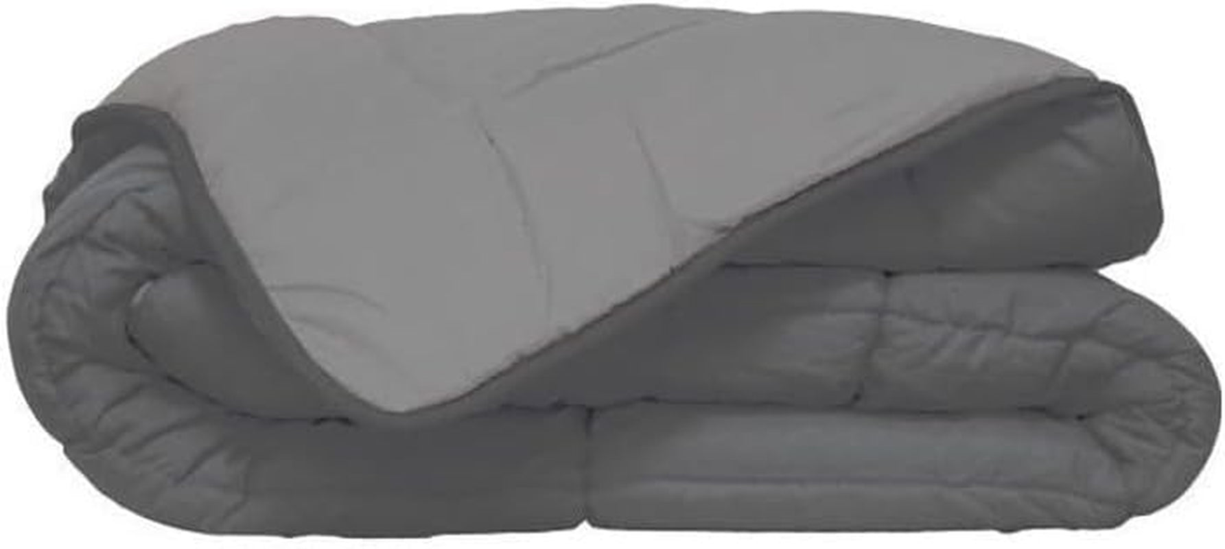 Poyet Motte Waschbare Steppdecke mit festem Bezug – 140 x 200 cm – Petrolblau/Mastixbeige Steppdecken und Steppdecken Naty Shop Stahl/Silber 200 x 200 x 1 cm