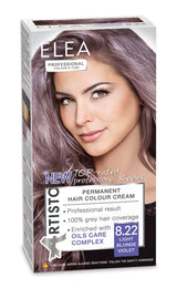 Color & Care permanente Haarfarbe 120 ml, professionelles Ergebnis, deckt graues Haar ab, angereichert mit Ölpflegekomplexen - Langanhaltende Haarfarbe (10,1 Superhelles Aschblond) Haarfärbemittel Naty Shop 8,22 Hellviolettes Blond