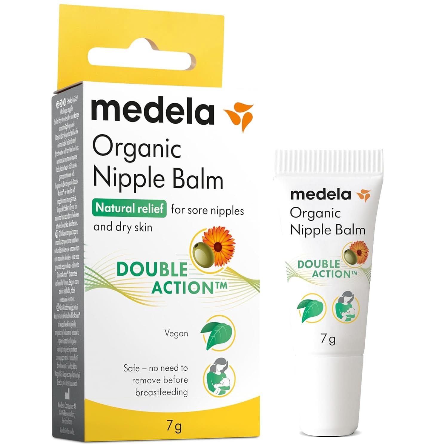 Medela Bio-Brustwarzenbalsm – Beruhigend Und Pflegend Für Stillende Mütter – Hergestellt Aus Naturichen, Sicheren Inhaltsstoffen – Linderung Bei Beanspruchten Brustwarzen – Postpartum Essentials 40 G Zubehör Lebensmittel und Stillen Baby Naty Shop Bio Brustwarzencreme 7G