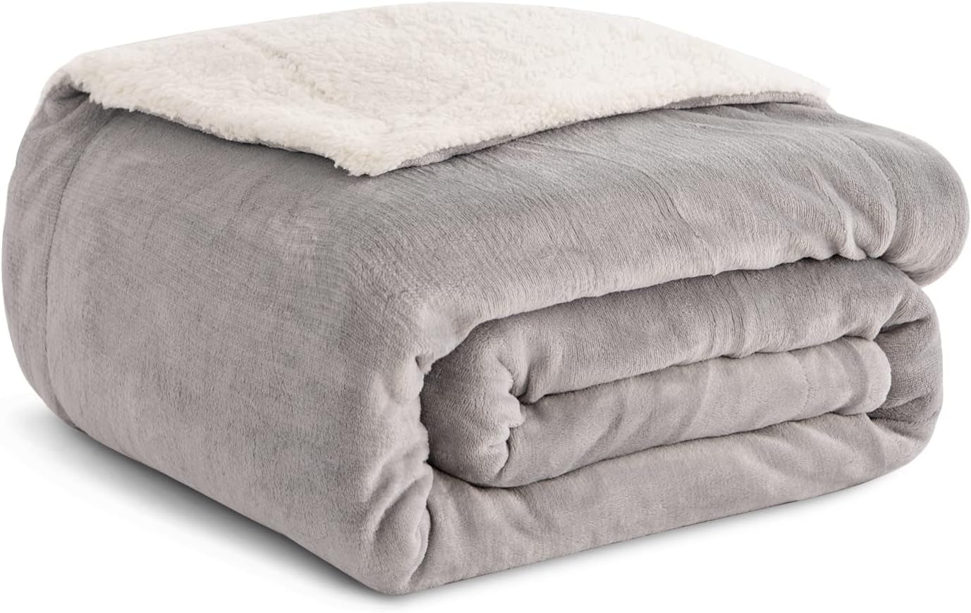 Kono Sherpa-Fleece-Überwurfdecke, 150 x 200 cm, weich, gemütlich, flauschig, wendbar, Mikrofaser, feste Decken für Bett, Sofa, Sofa (Marineblau, Doppelbett/Doppelbett) Betten und Decken Besuchen Sie den KONO-Store Grey Twin/Double