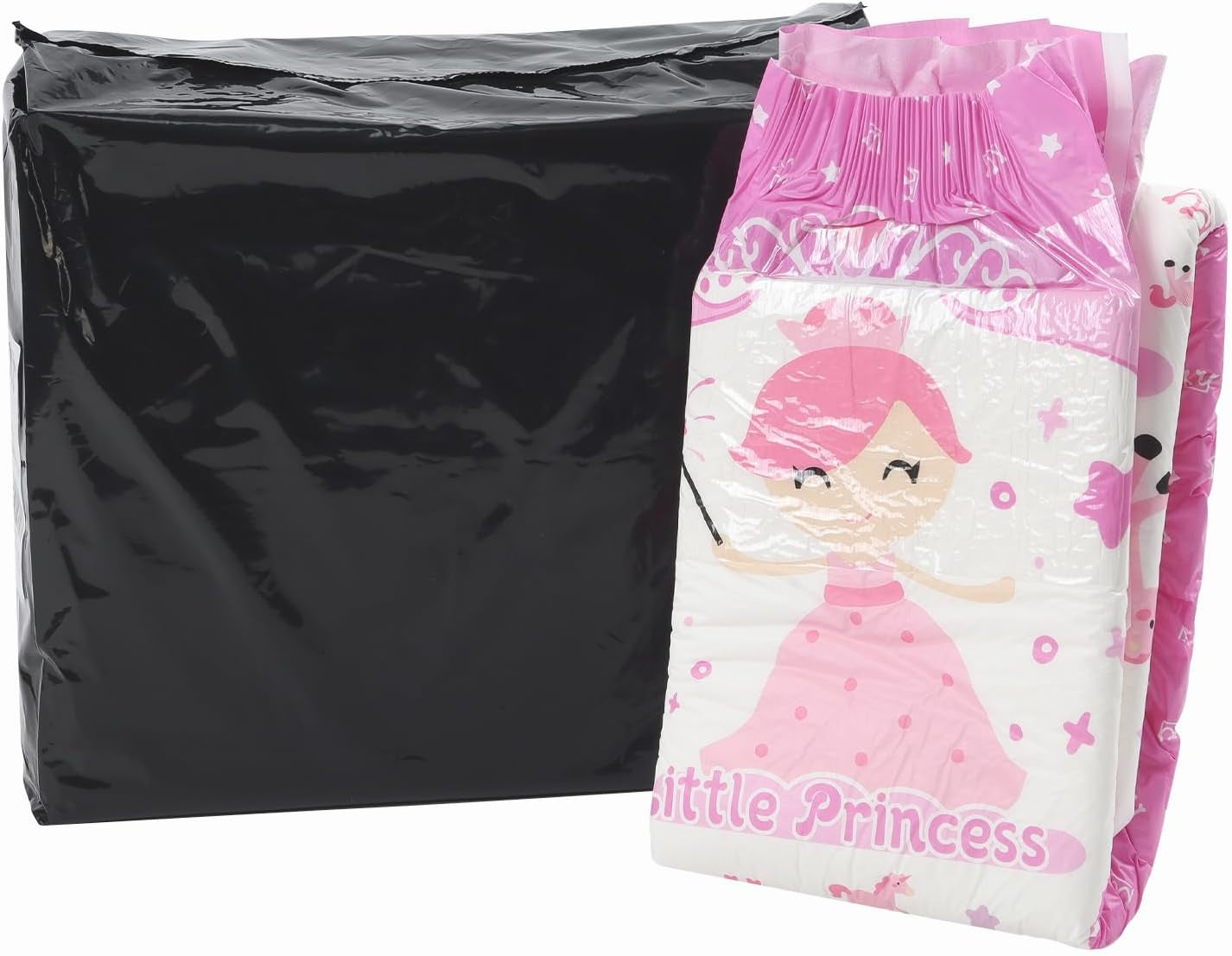 CutiePlusU Erwachsenenwindeln, 10 Stück, Einweg-Inkontinenzhöschen mit Laken für Damen und Herren, maximale Saugfähigkeit über Nacht – Kleine Prinzessin (große Größe 94–119 cm)
