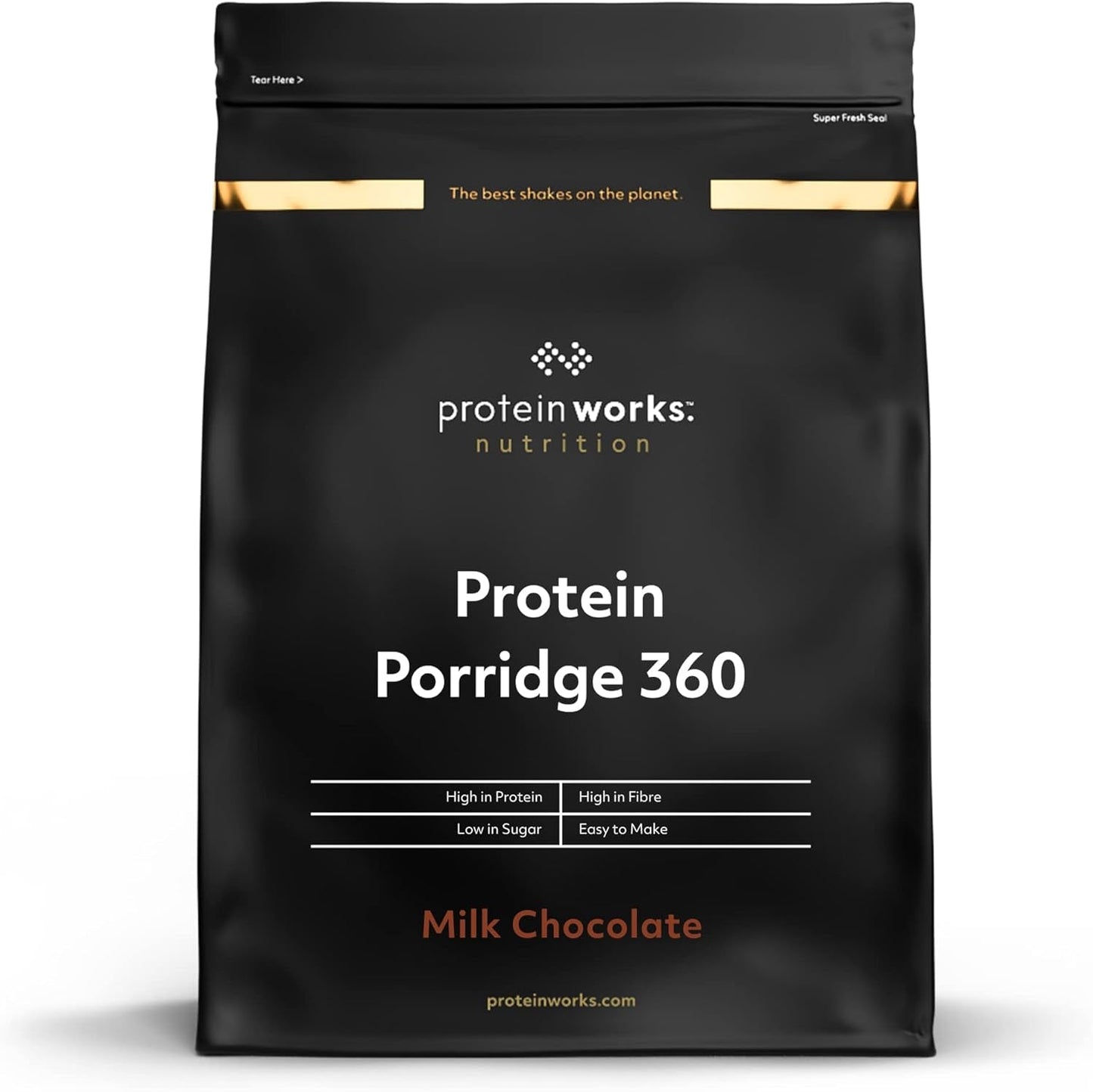 Protein Works – Protein Porridge 360 ​​| Mythos Zusätzliche Vitamine und Mineralien | Proteinreiches Frühstück | Kalorienarme Haferflocken | 6 Portionen | Milchschokolade 500G Cereal Naty Shop Standardtitel