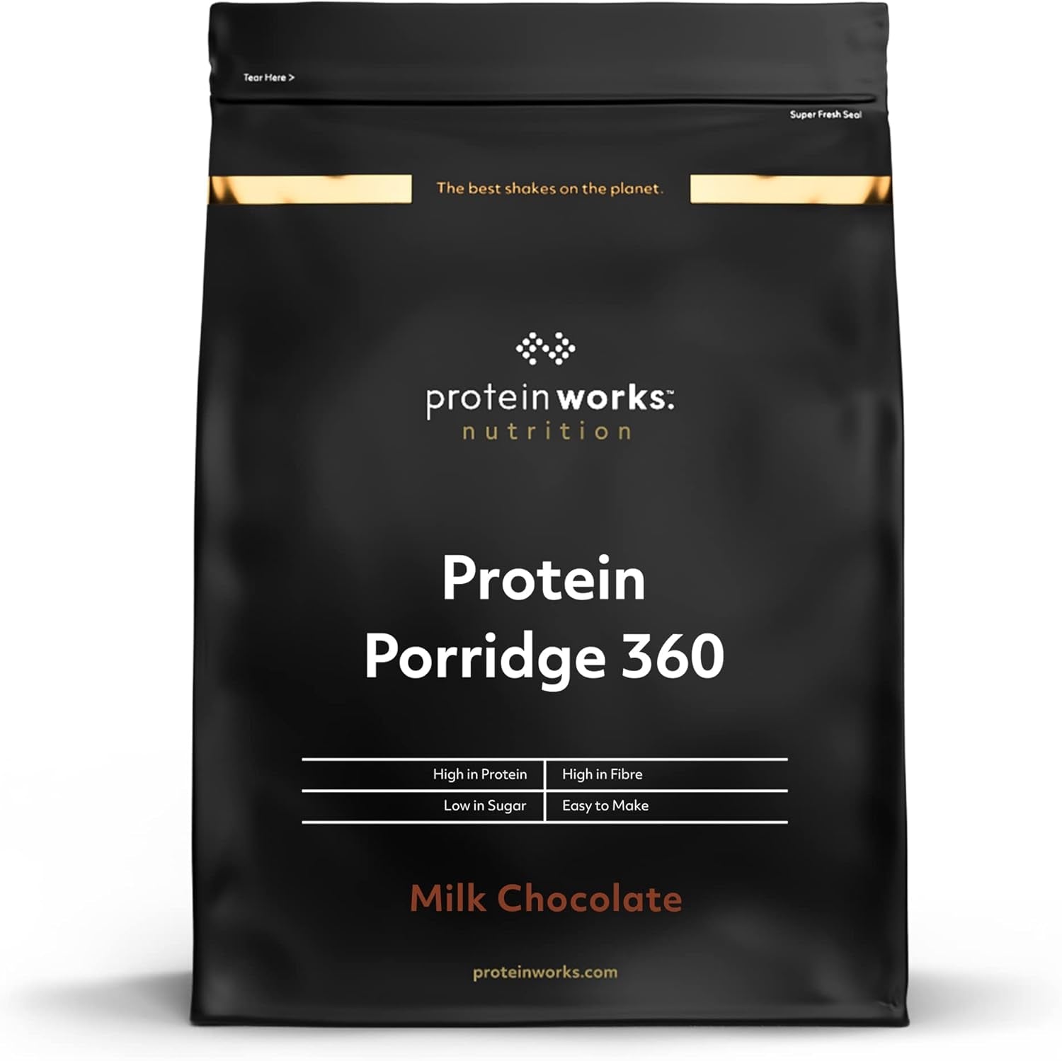Protein Works – Protein Porridge 360 ​​| Mythos Zusätzliche Vitamine und Mineralien | Proteinreiches Frühstück | Kalorienarme Haferflocken | 6 Portionen | Milchschokolade 500G Cereal Naty Shop Standardtitel