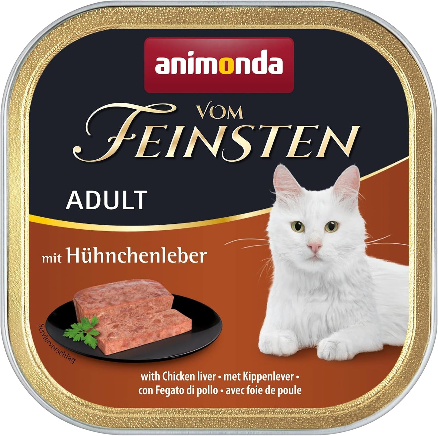 animonda Vom Feinsten Nassfutter für ausgewachsene Katzen, Hühnersorte, 6 x 100 g