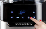 DOMO DO721K Espressomaschine „Grind and Brew“ – Bean-to-Cup-Funktion – LCD-Display – Für gemahlenen Kaffee oder ganze Bohnen – 1,5 l