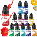 Fettlösliche Lebensmittelfarbe Für Schokolade - 26 Farben Ölbasis Lebensmittelfarben Für Fondant, Torten Dekoration, Backen - Flüssige Lebensmittelfarbe Für Kakaobutter, Buttercreme, Kuchen - 6Ml Je Naty Shop 10 Ml (12Er Pack)
