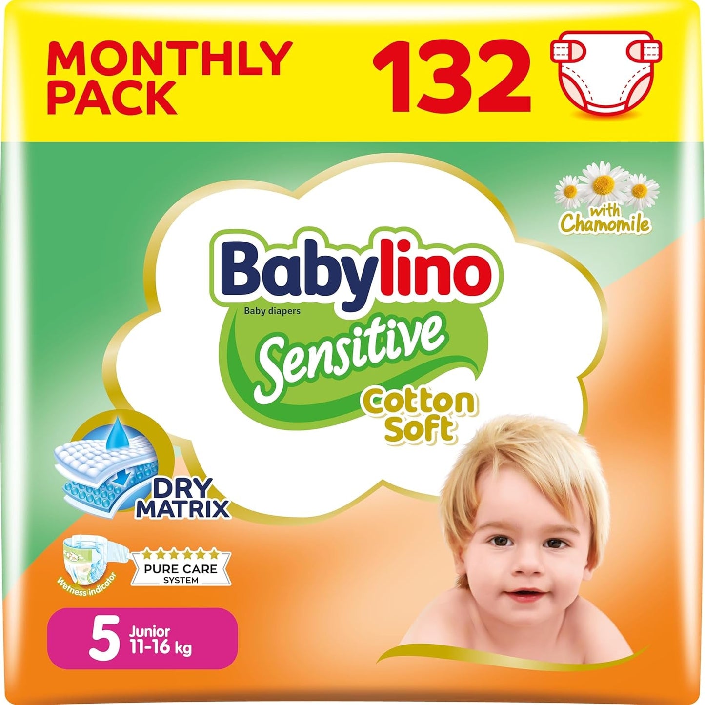 Windeln für empfindliche Babys, Größe 6, extra groß (13-18 kg), 114 Windeln