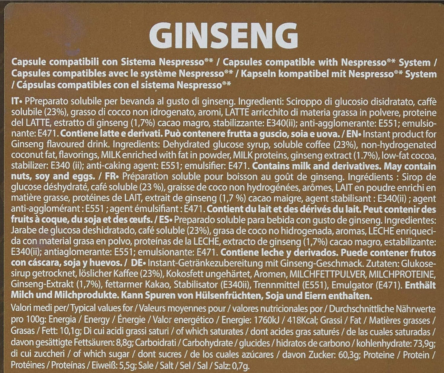 Sofort lösliches Produkt Ginseng-Kapseln 4,3 g x 40 Kapseln