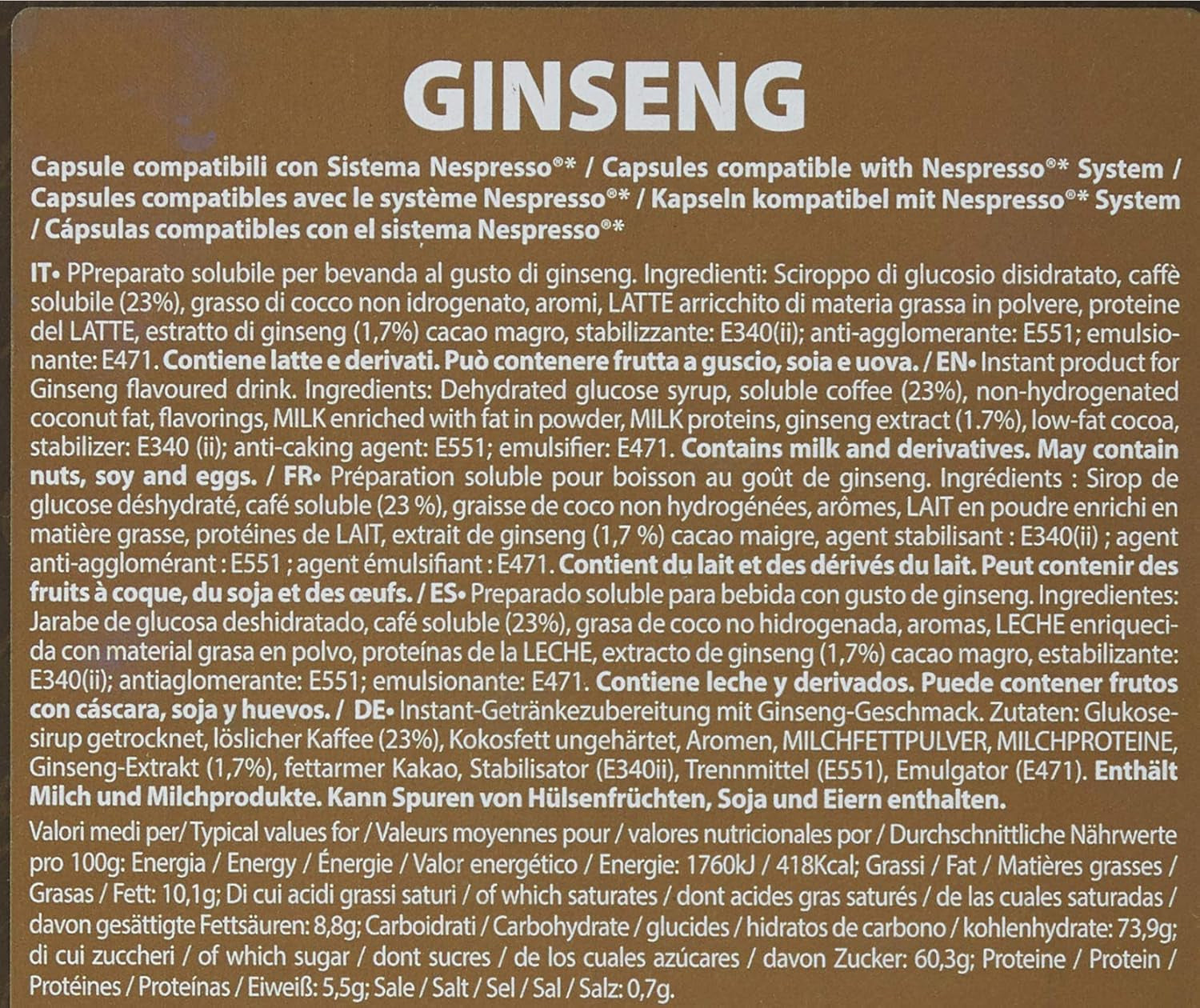 Sofort lösliches Produkt Ginseng-Kapseln 4,3 g x 40 Kapseln