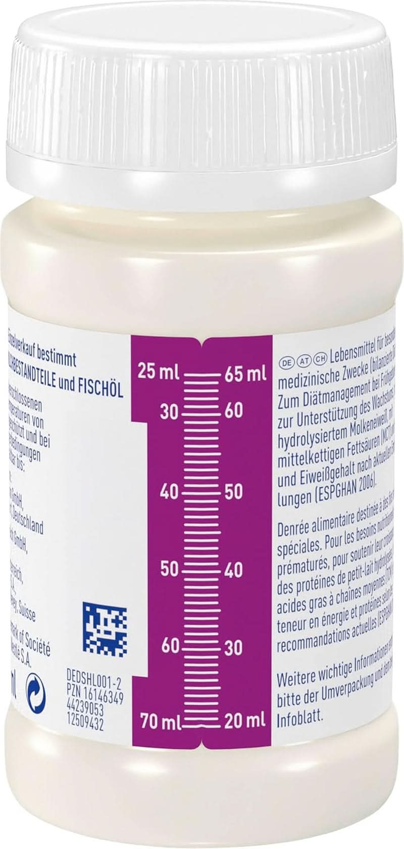 Nahrung für Frühgeborene BEBA Level 2, Spezialnahrung für Frühgeborene und Neugeborene mit geringem Gewicht, trinkfertig, 32er Packung (32 x 90 ml) Naty Shop