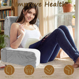 Großes Lesekissen für Bett und Sofa, Rückenkissen für Erwachsene mit Nackenstütze und Armlehnen, ergonomisches Rückenkissen mit Tasche und waschbarem Bezug zum Ausruhen, Lesen, Fernsehen (WH)