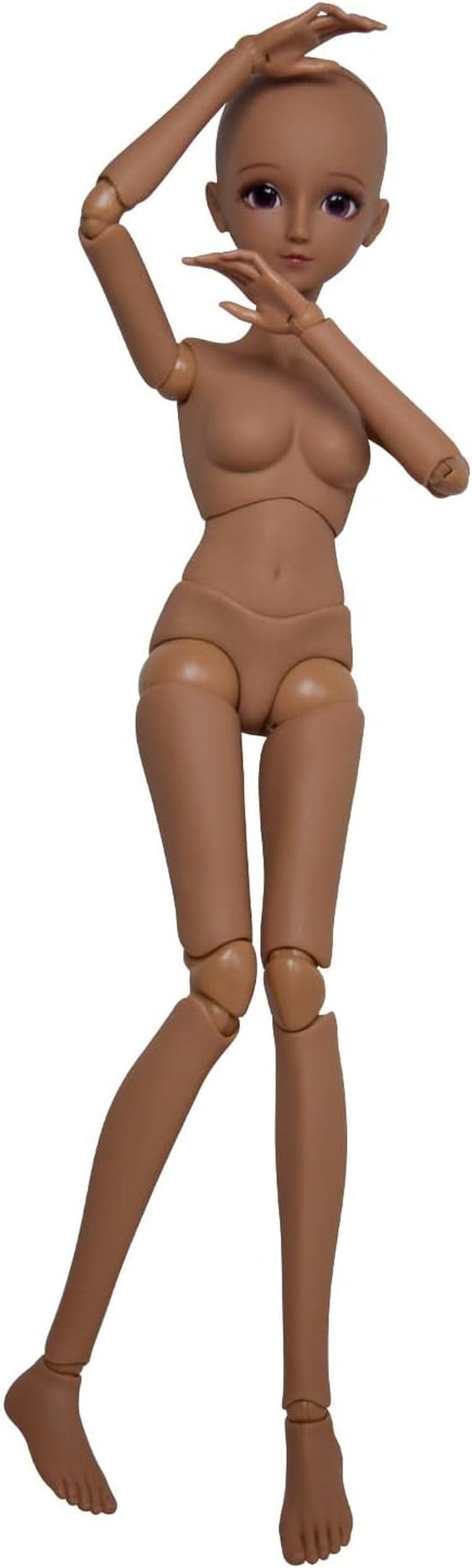 1/3 BJD-Puppe, schwarzbraune Haut, Puppenkörper, 60 cm, 24 Zoll Kugelgelenk, SD-Puppen, bewegliche Gelenke, PVC, DIY (Alexia)
