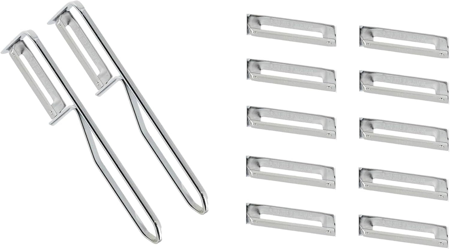 Fackelmann Universalschäler, Edelstahlklingenschäler Naty Shop Sparschäler-Set 2-teilig (inkl. 10 Ersatzklingen)