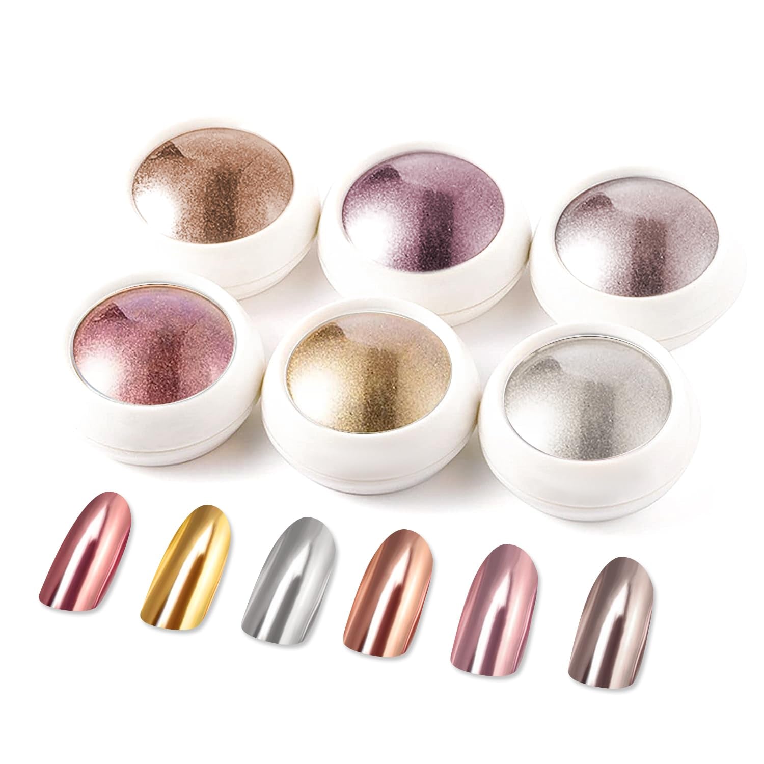 BISHENGYF Rose Gold Chrome Nail PowderNeue Upgrade Grosse Kapazitä Chrom PulverSuper-Spiegeleffekt Metall Mirror Chrome Powder –Neon Glassy Pearl Effect Glitter Nagelkunst Pulver Für DIY Salon
