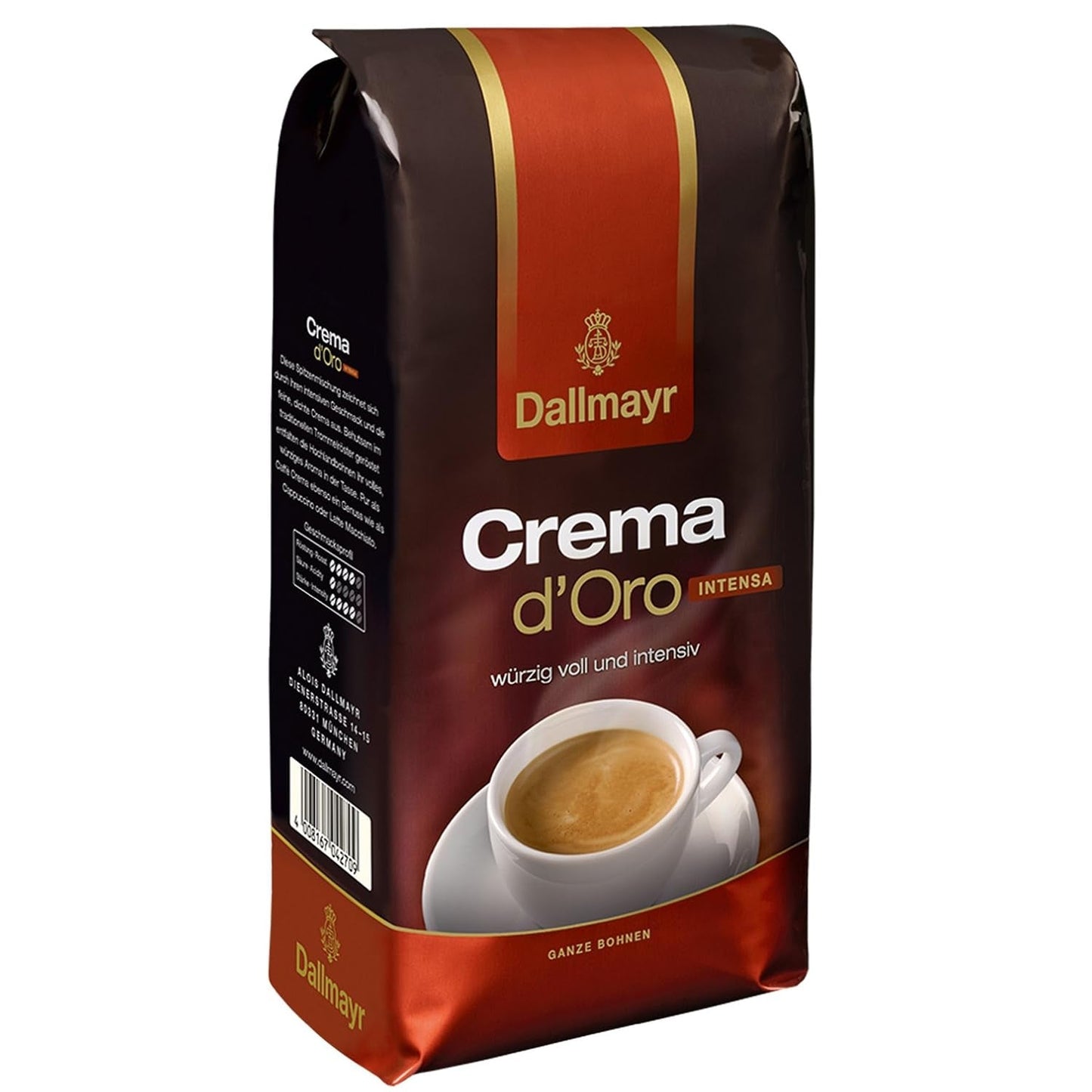 Crema d'Oro Intensa Kaffee, gemahlener Kaffee, gerösteter Kaffee, ganze Bohnen, Kaffeebohnen, 8 x 1000 g